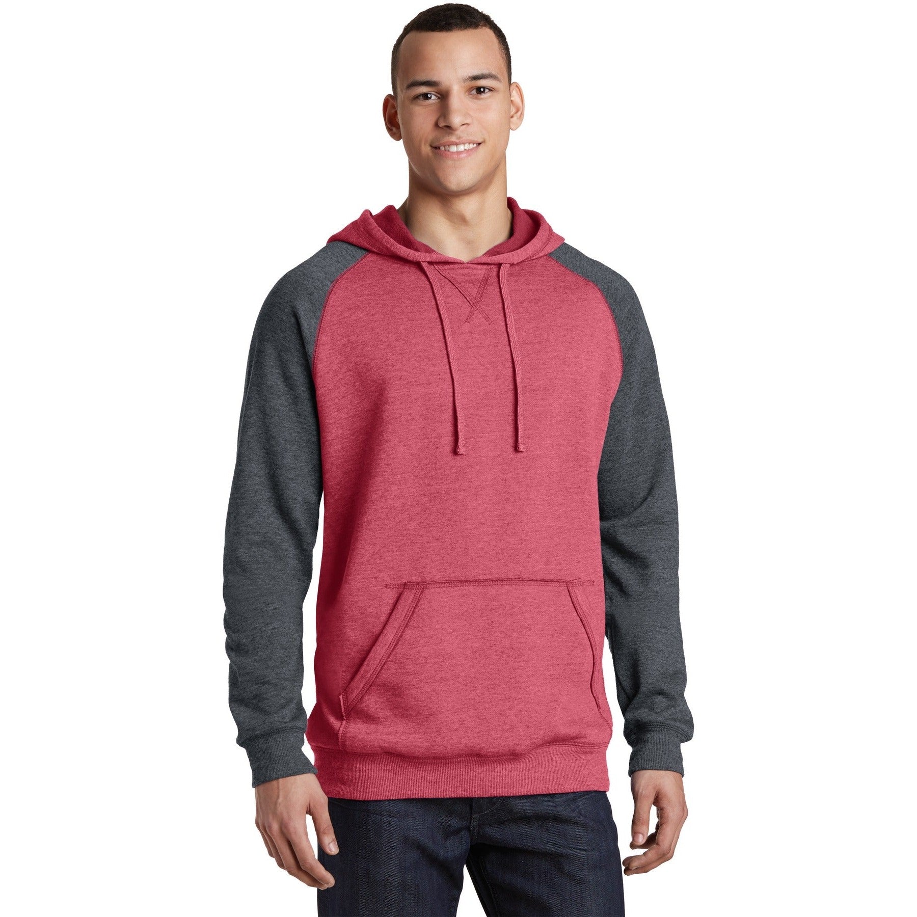 District-District® Young Mens Lightweight Fleece Raglan Hoodie. DT196-MedTech-3